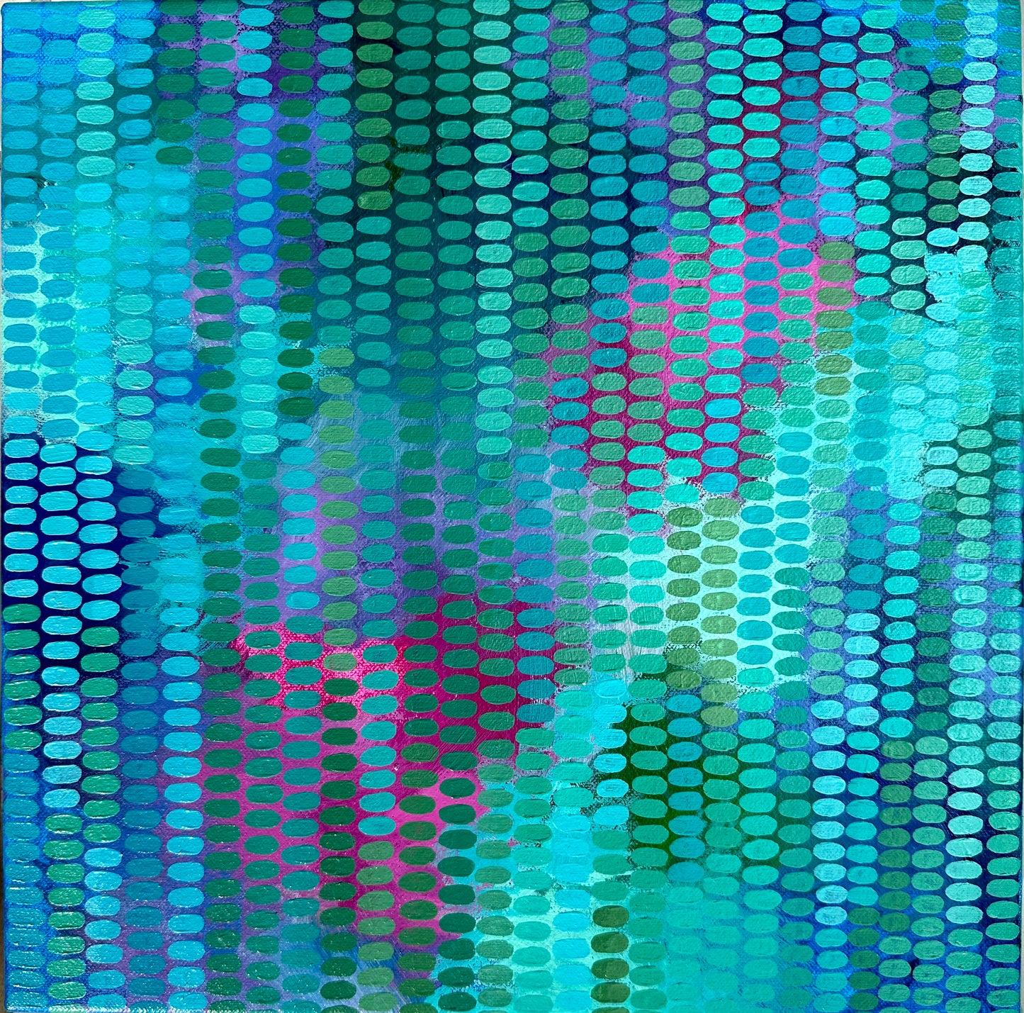 Azure and pink accents - Framed in Black