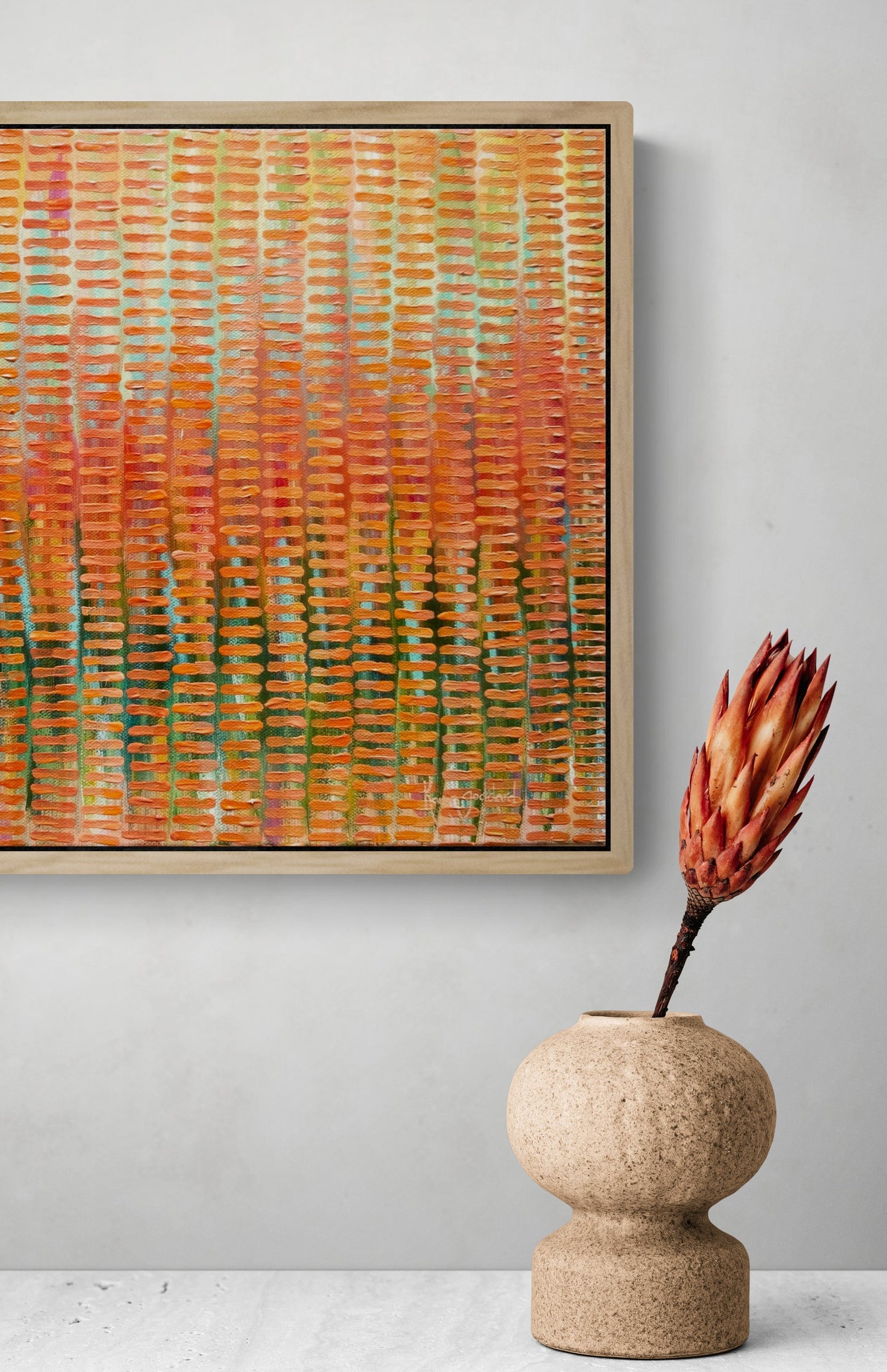 A Veil of Vermillion Original framed