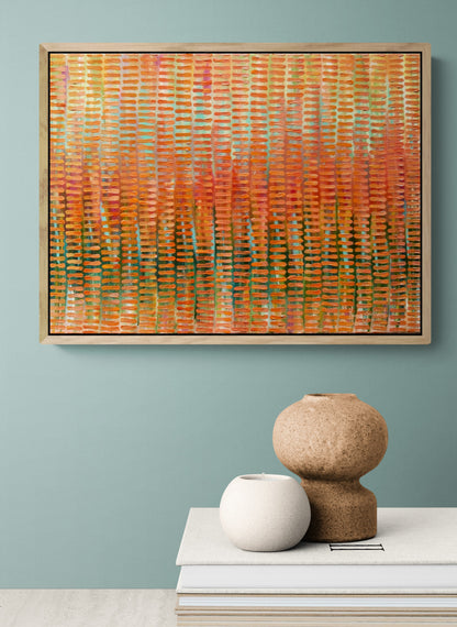 A Veil of Vermillion Original framed