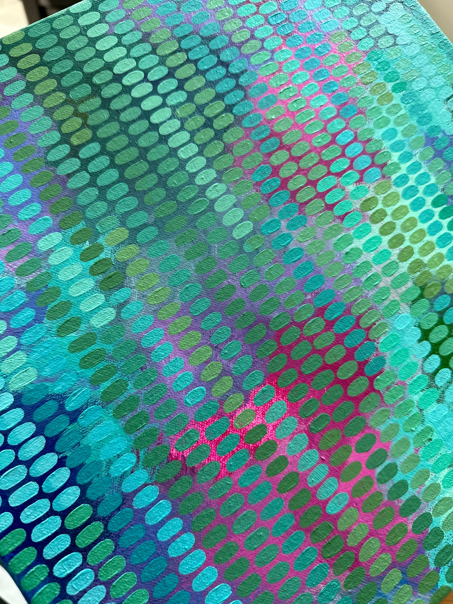 Azure and pink accents 30cm x 30cm