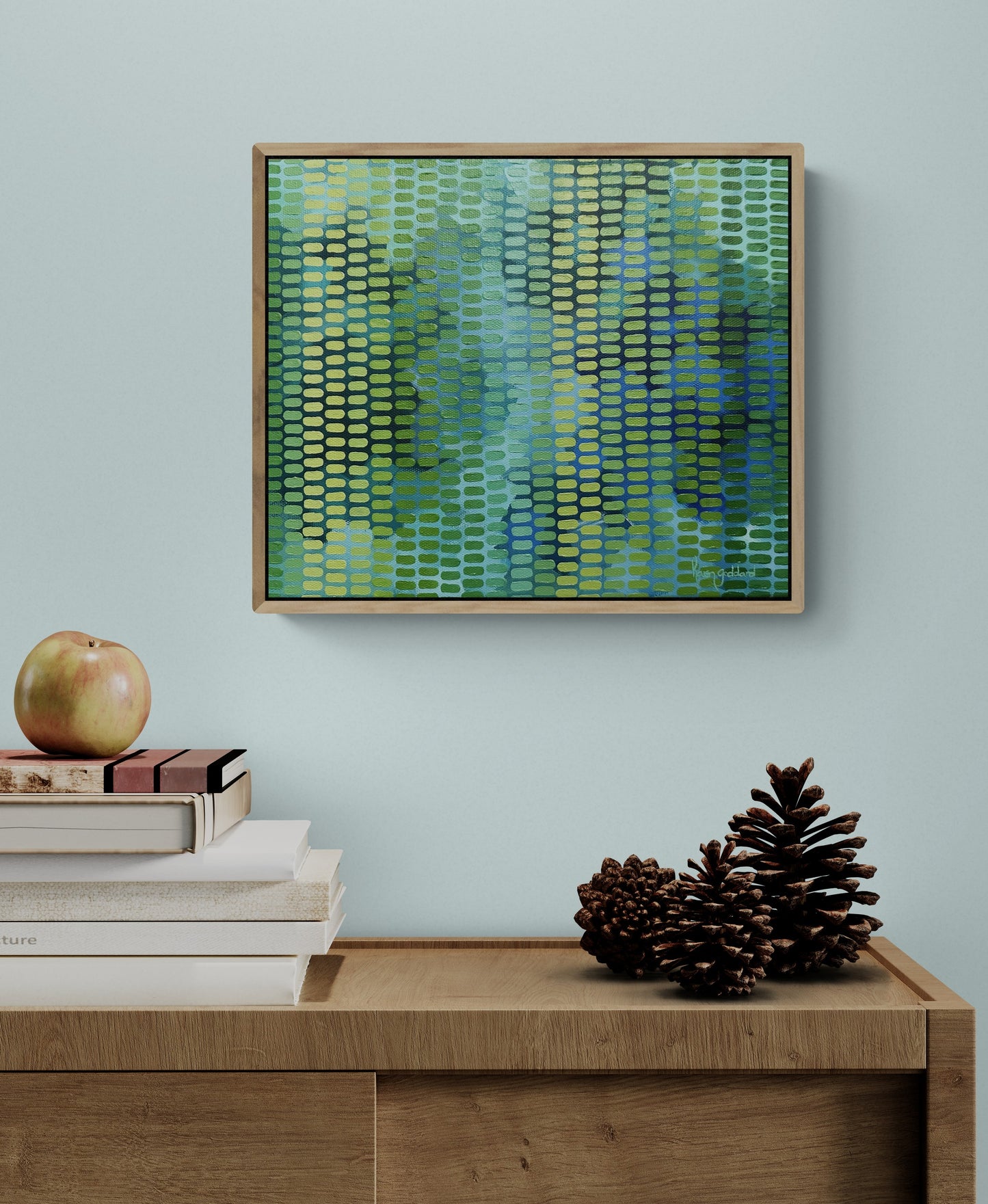 Lakes Edge Sage Original Framed