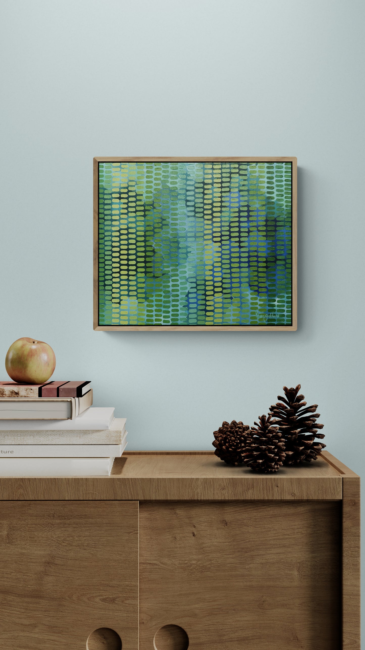 Lakes Edge Sage Original Framed