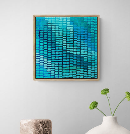 Ocean tide blue - original framed painting