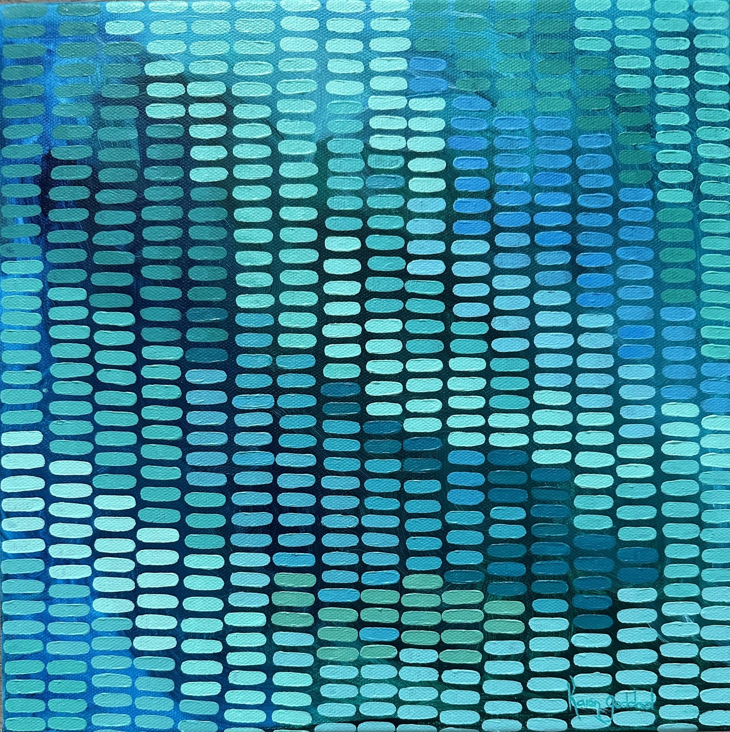 Ocean tide blue - original framed painting