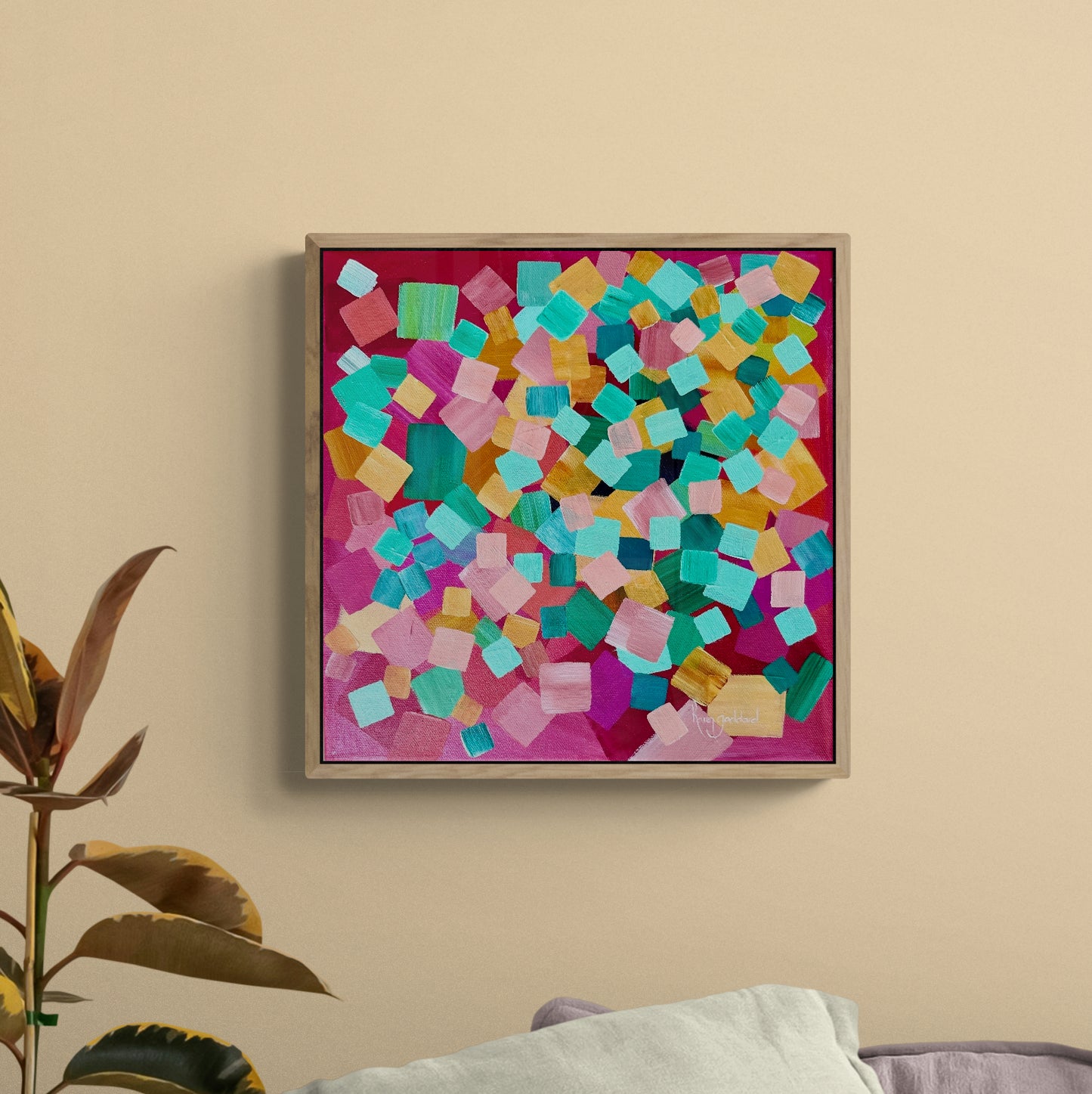 Pink Kaleidoscope original framed