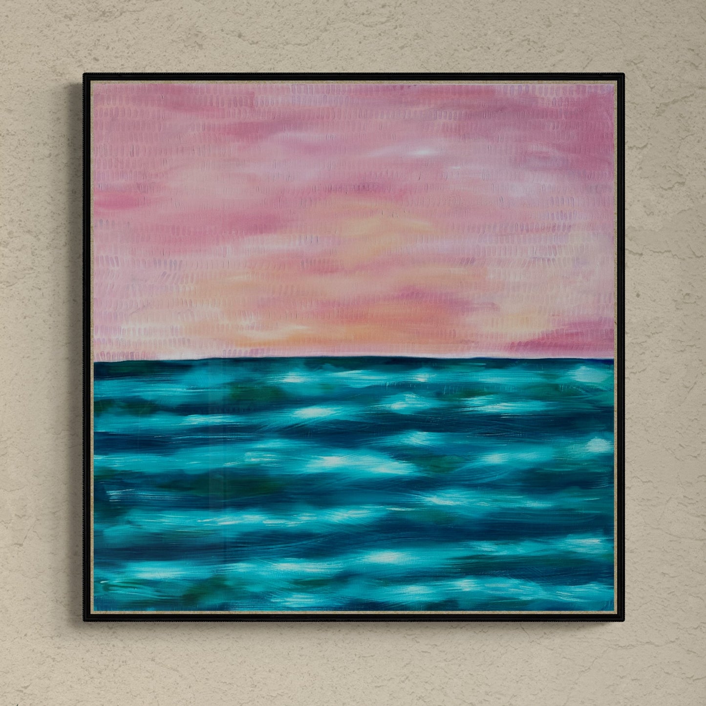 Pink Horizons Oil on canvas Framed