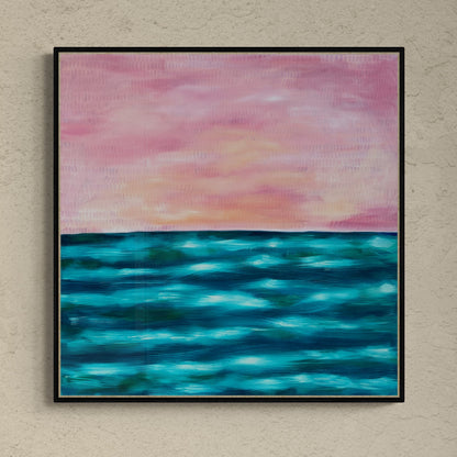 Pink Horizons Oil on canvas Framed