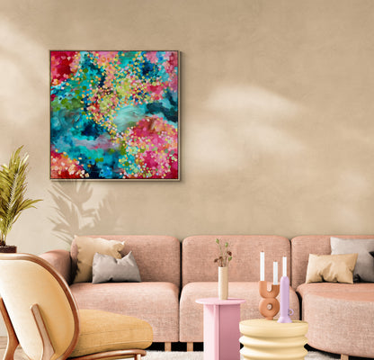 Sunlit Coral Ocean Original