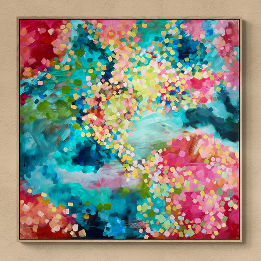 Sunlit Coral Ocean Original